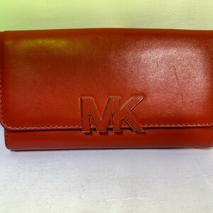 Michael Kors Pebble Leather Florence Wallet Orange